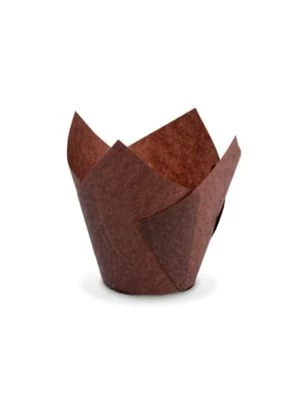 Tulipánový cukrárenský košíček (PAP) hnedý Ø50 x 85 mm / 16 x 16 cm [100 ks]