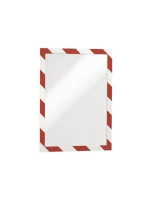 Samolepiaci Duraframe Security A4, červeno-biely, bal.2 ks