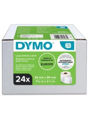 Samolepiace etikety Dymo LW 89x36mm adresné veľké biele 6240ks
