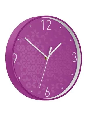 Nástenné hodiny Leitz WOW purpurová