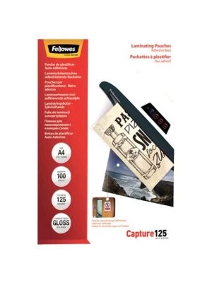 Laminovacie fólie Fellowes 216x303 A4 125mic adhezívne