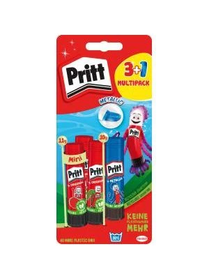 Lepiaca tyčinka Pritt Glue Sticks 3x 11g + 1x 10g Metallic Color (Orange or Blue)
