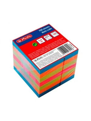 Blok kocka lepená Herlitz 90x90x90mm farebná