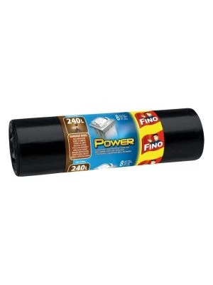 Vrecia zaväzovacie FINO Power 240 ℓ, 45 mic., 120 x 150 cm, čierne (8 ks)