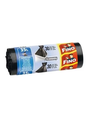 Vrecia zaväzovacie FINO Economy 35 ℓ, 8 mic., 49 x 60 cm, čierne (30 ks)