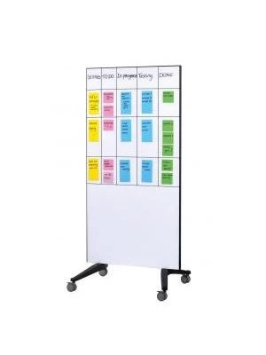 Tabuľa GLASSBOARD 90x175cm biela na kolieskach