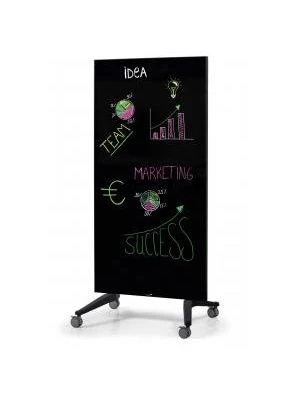 Tabuľa GLASSBOARD 90x175cm čierna na kolieskach