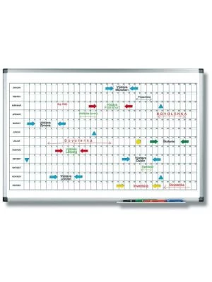 Plánovacia tabuľa ročná PREMIUM horizontálna 60x90 cm