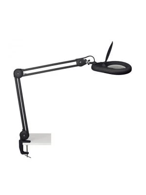 Lampa lupová MAULviso so svorkou čierna