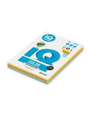 Farebný papier IQ color 5x20 mix intenzívne farby, A4 160g