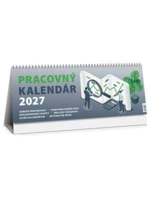 Stolový kalendár riadkový 30 x 12 cm - Pracovný veľký 2027