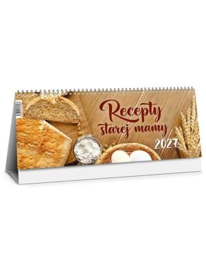 Stolový kalendár riadkový 30 x 12 cm - Recepty starej mamy 2027