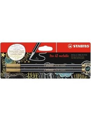 Popisovač STABILO Pen 68 2ks v blistri metalic zlatá