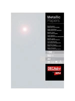 Metalický papier APLI A4 strieborná 130g 50 hárkov