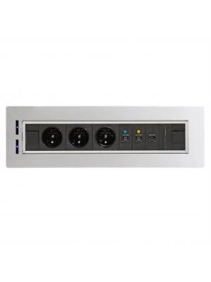 Zásuvkový elektr. otočný panel Vault V002, strieborný