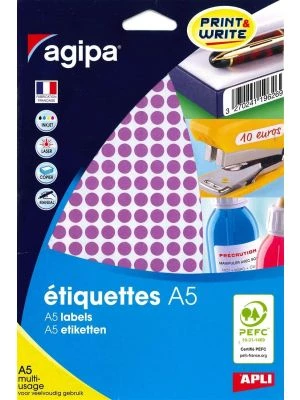 Etikety A5 8 mm fialové