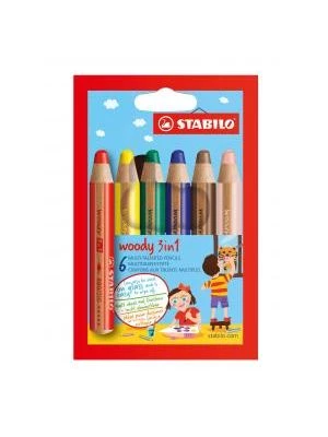 Farbičky STABILO woody 3 in1 6ks