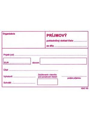 Príjmový pokl.doklad A6 bez DPH