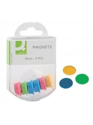 Magnety Q-connect 20mm mix farieb 6 ks