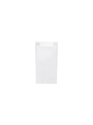 Papierové vrecko s bočným skladom biele 12+5 x 24 cm `1kg` 1000 ks