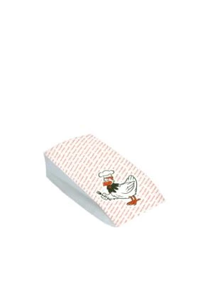 Papierové vrecko 2vrstvé nepremastiteľné 10,5+5,5 x 24 cm `1/2` na kurča 100 ks