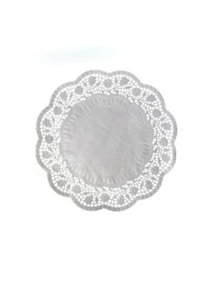 Dekoračná krajka (PAP) okrúhla biela Ø28cm 100 ks