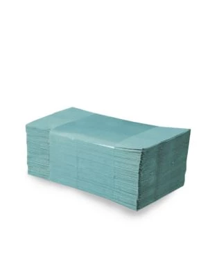 Papierový uterák skladaný ZZ 1vrstvý zelený 25 x 23 cm RECY 5000 ks