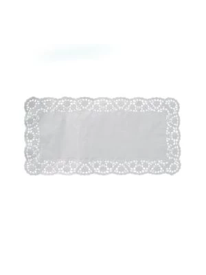 Dekoračná krajka (PAP) hranatá biela 38 x 25 cm 6 ks