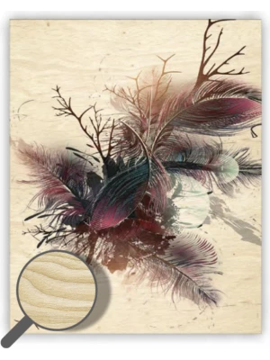 Drevený obraz Feathers