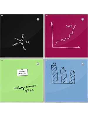 Sklenená magnetická tabuľa 45x45 cm - čierna