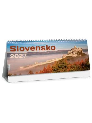 Stolový kalendár stĺpcový 30 x 12 cm - Slovensko 2027