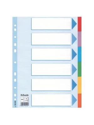 Kartónový rozraďovač Esselte 6-dielny farebný