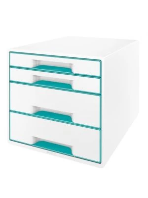 Zásuvkový box Leitz WOW so 4 zásuvkami ľadovo modrý