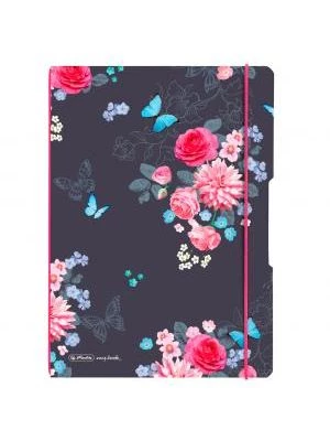 Zošit Herlitz my.book Flex Ladylike A4 2x40 listov linajkový štvorčekový PP Kvety