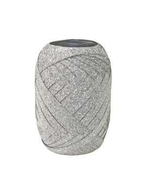 Vianočná darčeková stuha glitrová strieborná 5mm x 10m