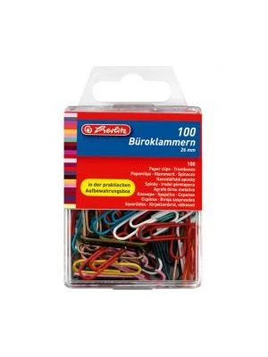 Spisové spony Herlitz 26mm 100ks farebné