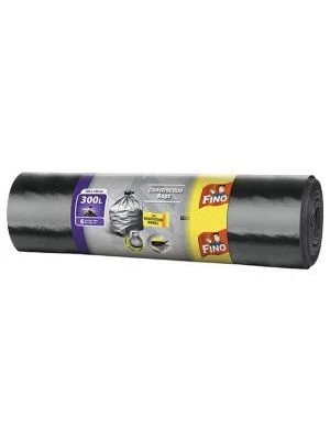 Vrecia zaväzovacie FINO na ťažký odpad 300 ℓ, 70 mic., 135 x 146 cm, čierne (6 ks)