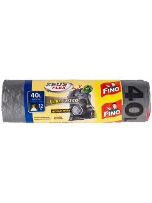 Vrecia zaťahovacie FINO Zeus FLEX 40 ℓ, 32 mic., 55 x 57 cm, strieborné (12 ks)