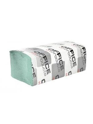 Papierové utierky Office Products ZZ 1-vrstvové zelené recykel (20 bal.)
