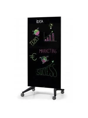 Tabuľa GLASSBOARD 90x175cm čierna na kolieskach