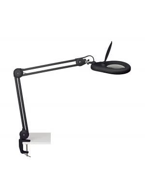 Lampa lupová MAULviso so svorkou čierna