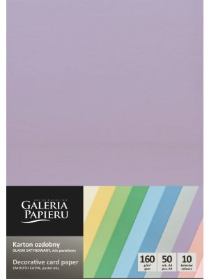 Galeria Papieru ozdobný papír Hladký pastelový MIX 160g, 50ks