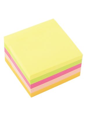Blok samolepiaci 75x75mm 5 farebná  kocka neon 450l