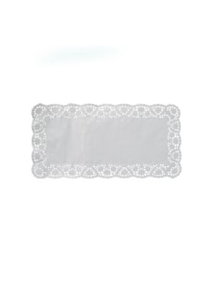 Dekoračná krajka (PAP) hranatá biela 40 x 20 cm [6 ks]