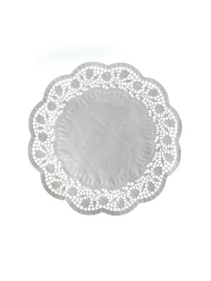 Dekoračná krajka (PAP) okrúhla biela Ø36cm [6 ks]
