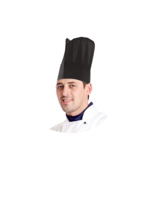 Kuchárska čiapka (PAP) čierna 23cm [10 ks]