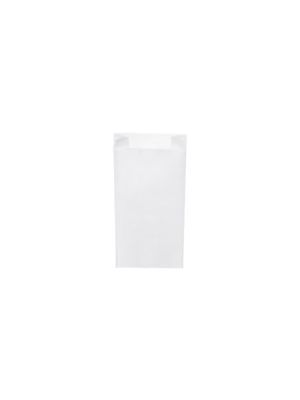 Papierové vrecko s bočným skladom biele 12+5 x 24 cm `1kg` [1000 ks]