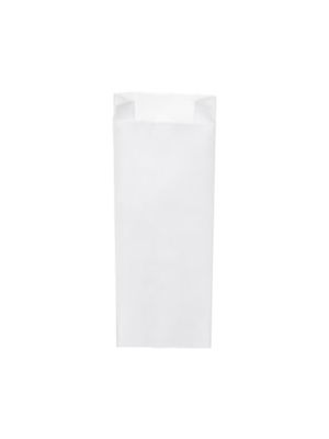 Papierové vrecko s bočným skladom biele 15+7 x 42 cm `3kg` [1000 ks]
