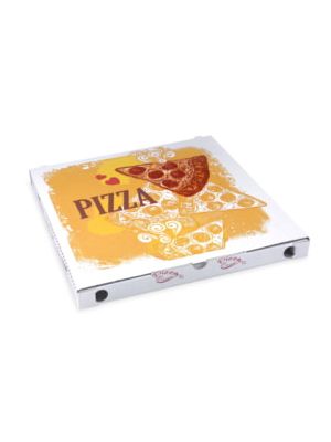Krabica na pizzu z vlnitej lepenky 34,5 x 34,5 x 3 cm [100 ks]