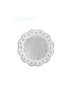 Dekoračná krajka (PAP) okrúhla biela Ø18cm [100 ks]